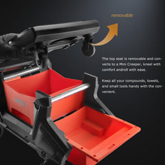 SPTA PT161 removable top converts to mini creeper for low-space kneeling