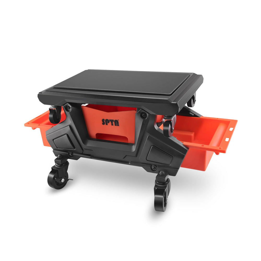 SPTA PT161 rolling stool with wheels enables smooth under-car access during detailing