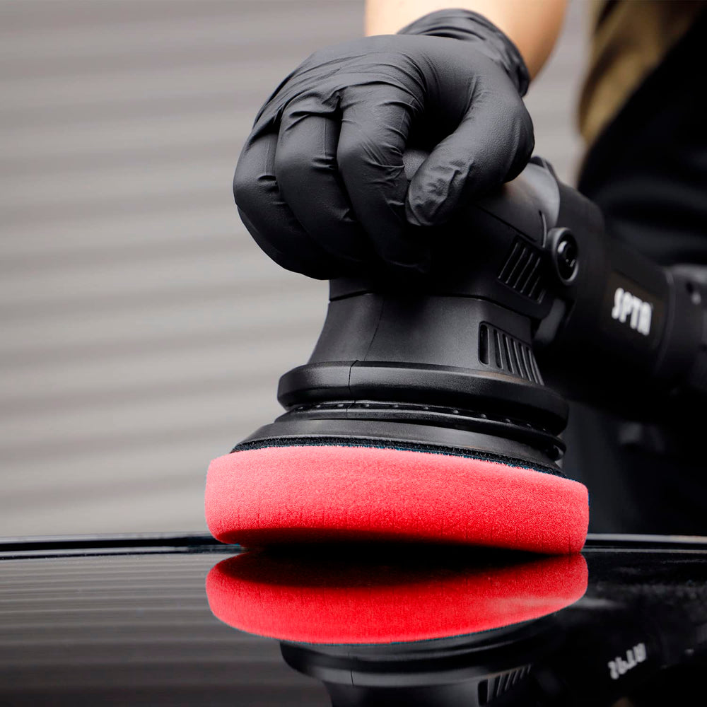 SPTA Red T10 pad works with rotary and DA polishers for versatile use.