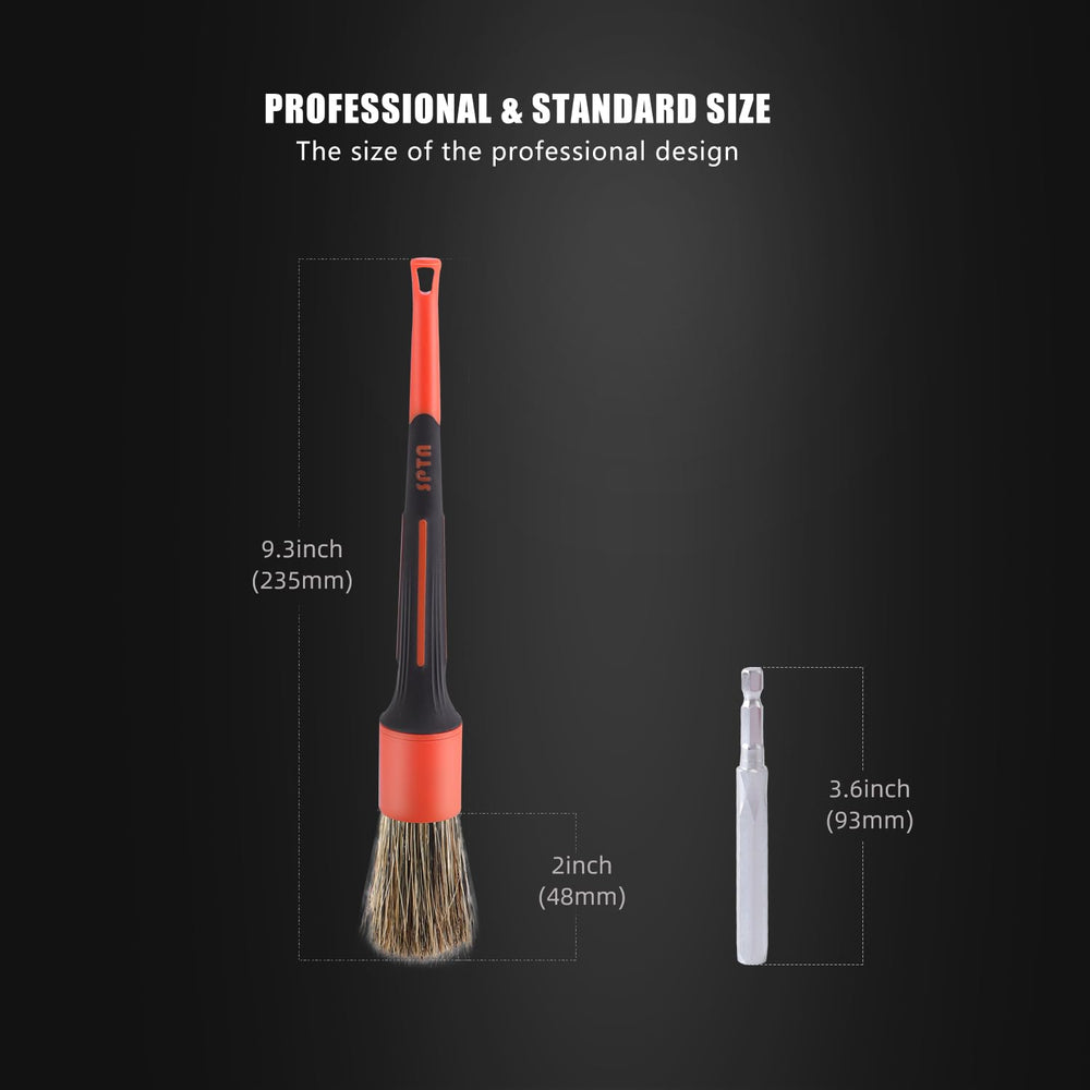 SPTA scratch-free bristles protect surfaces while cleaning delicate interiors and trims