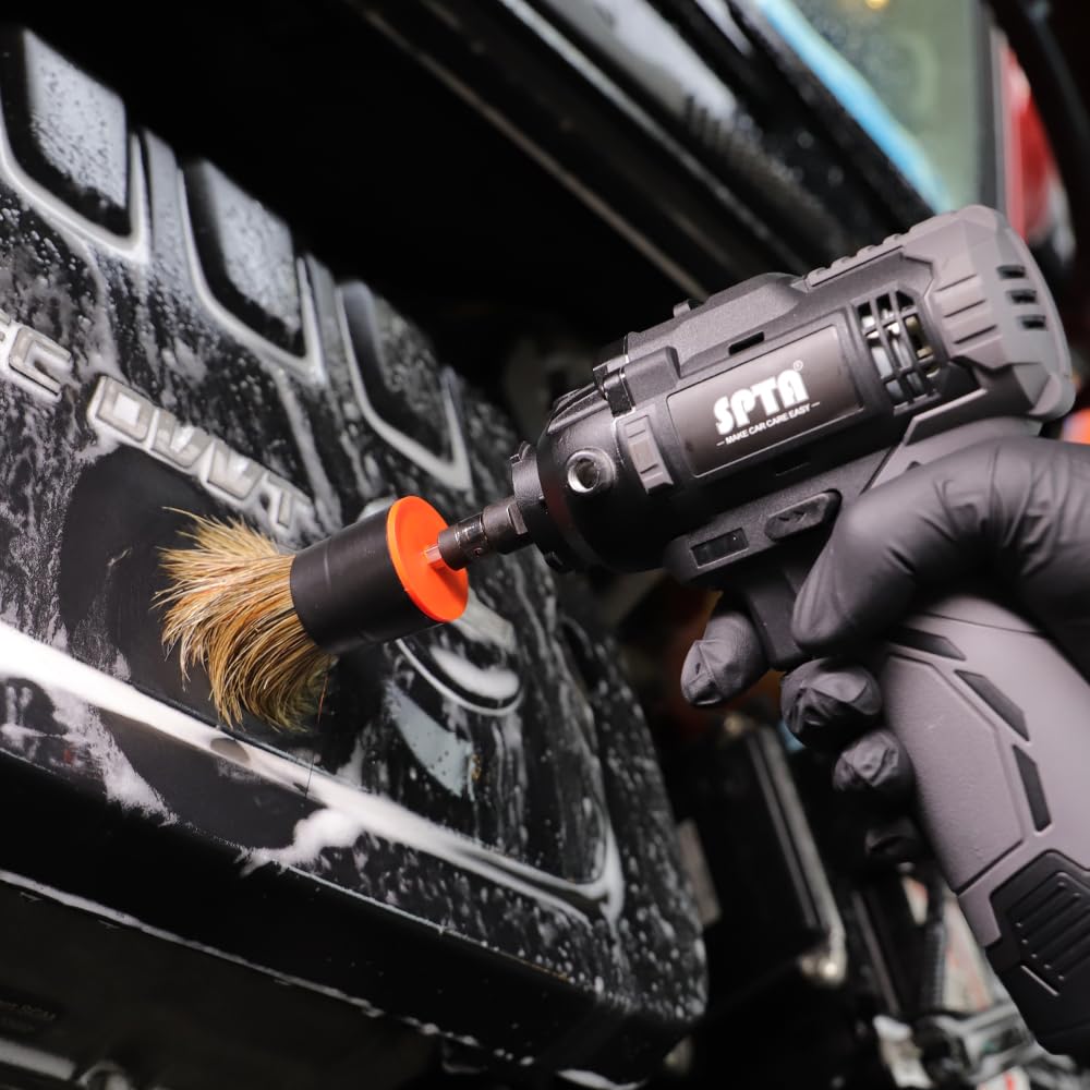 SPTA solid ground tip hair brush for high-contact areas like pedals