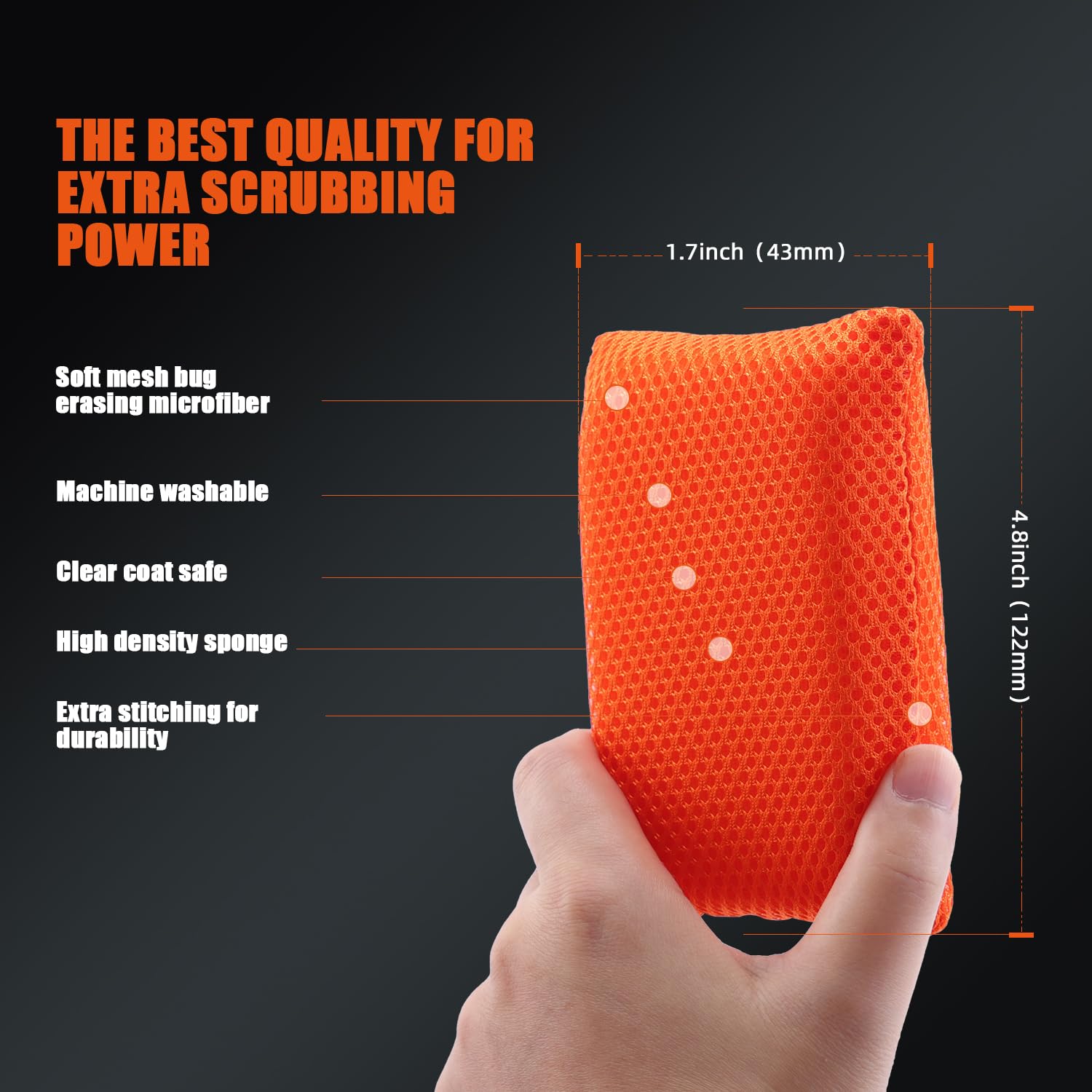 SPTA ultra-soft mesh car wash sponge for safe vehicle cleaning