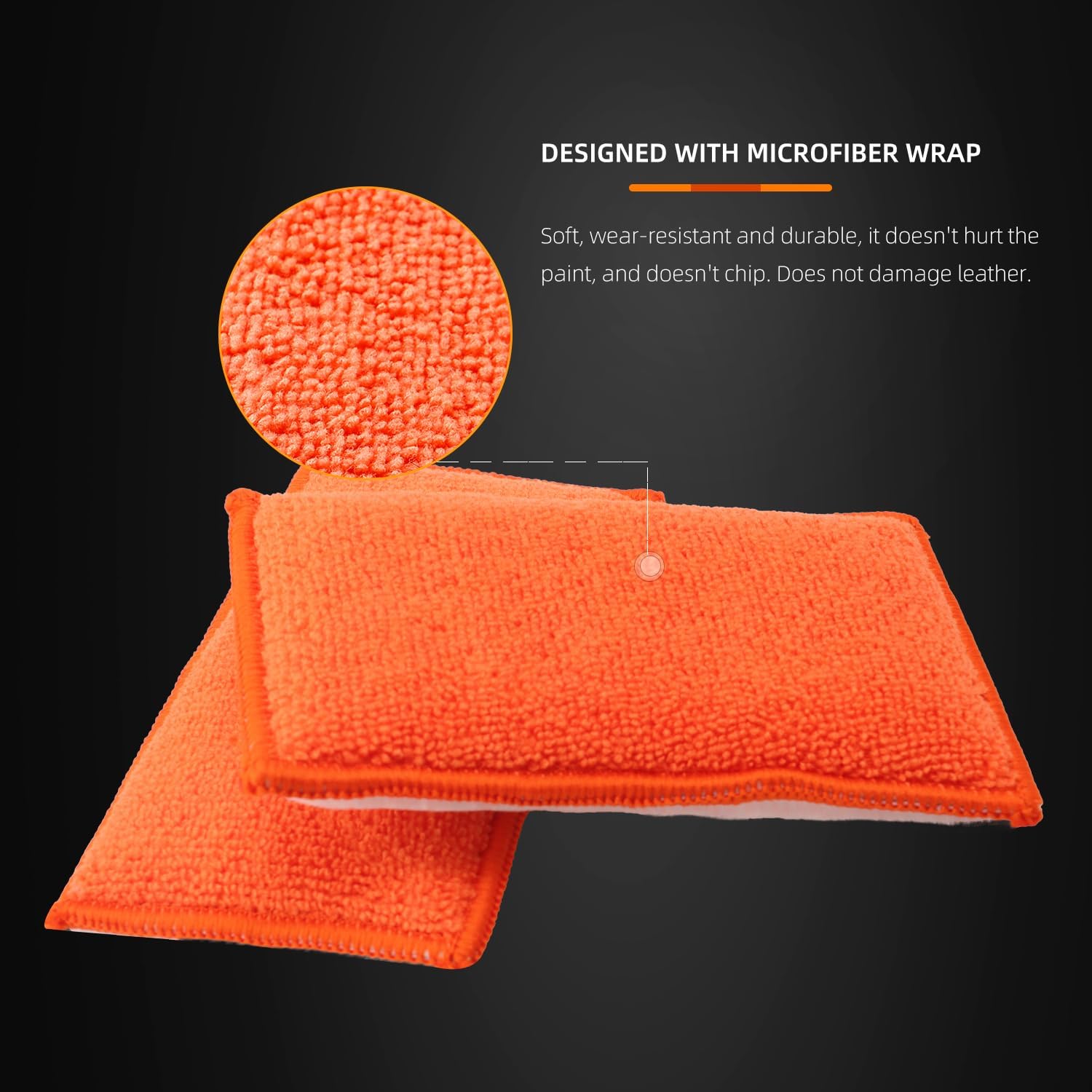 SPTA ultrafine fiber side for polishing and cleaning with minimal swirls.