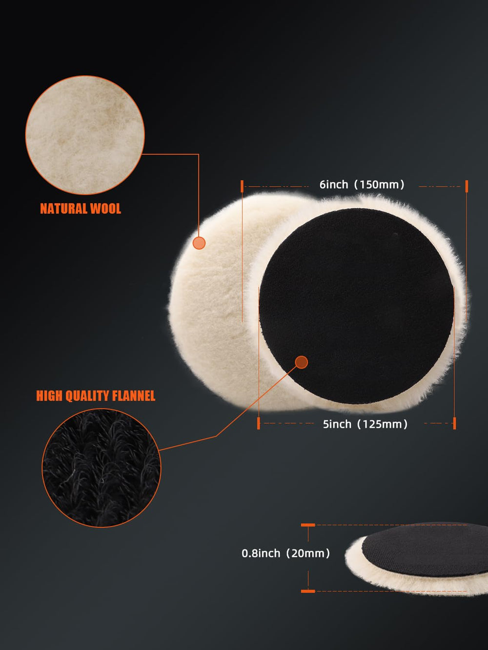 SPTA washable wool pad 125mm for repeated use