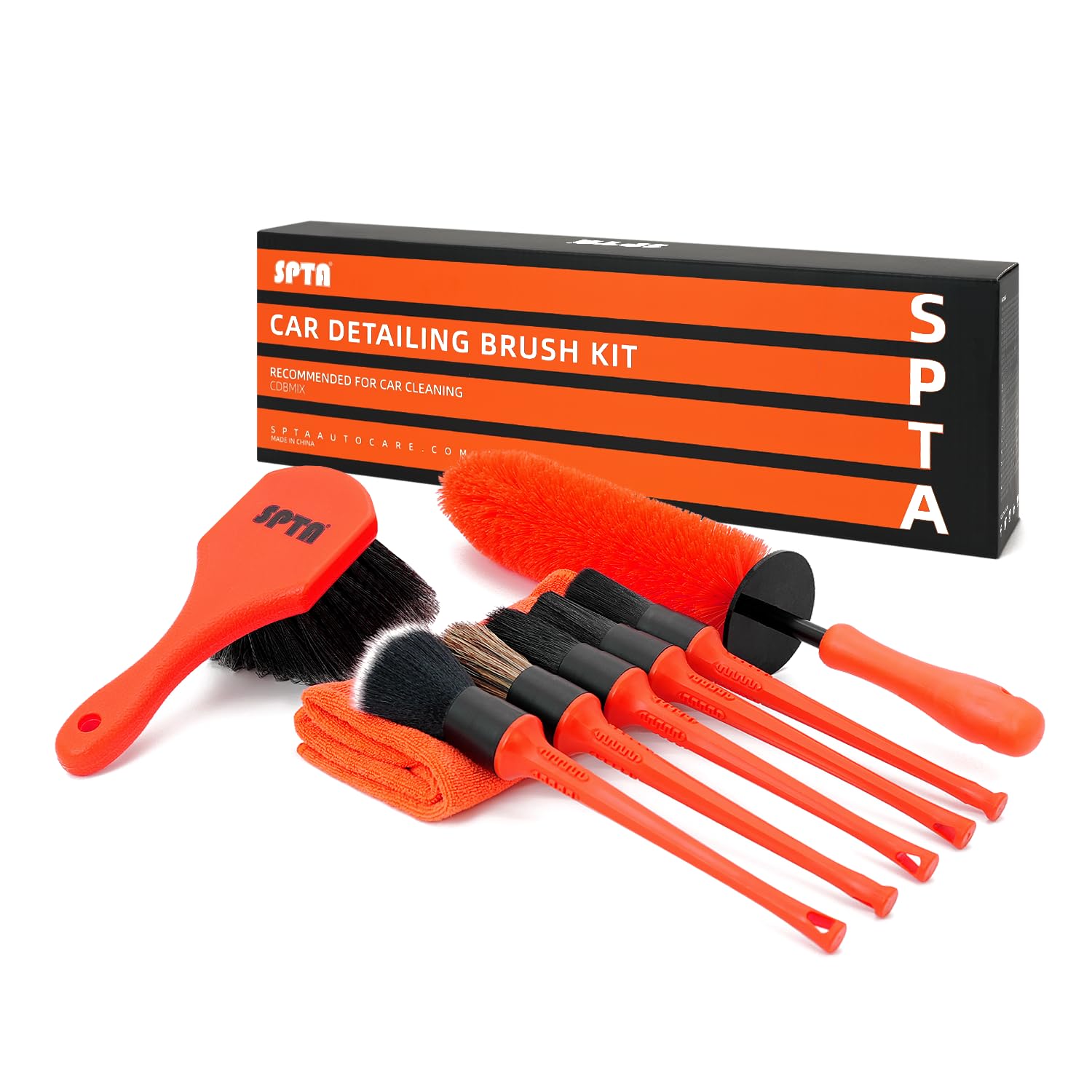 SPTA wheel brush with ergonomic handle for effortless rim cleaning.