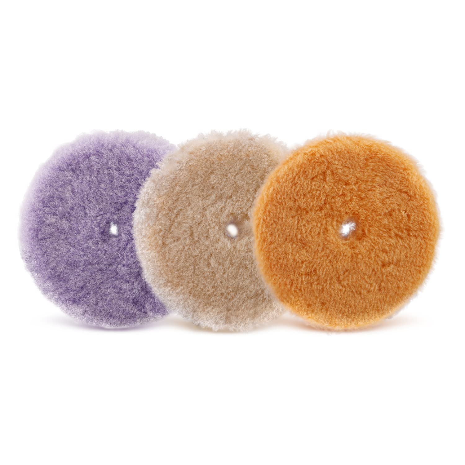 SPTA wool buffing pad with purple heavy-cut fibers for fast scratch removal