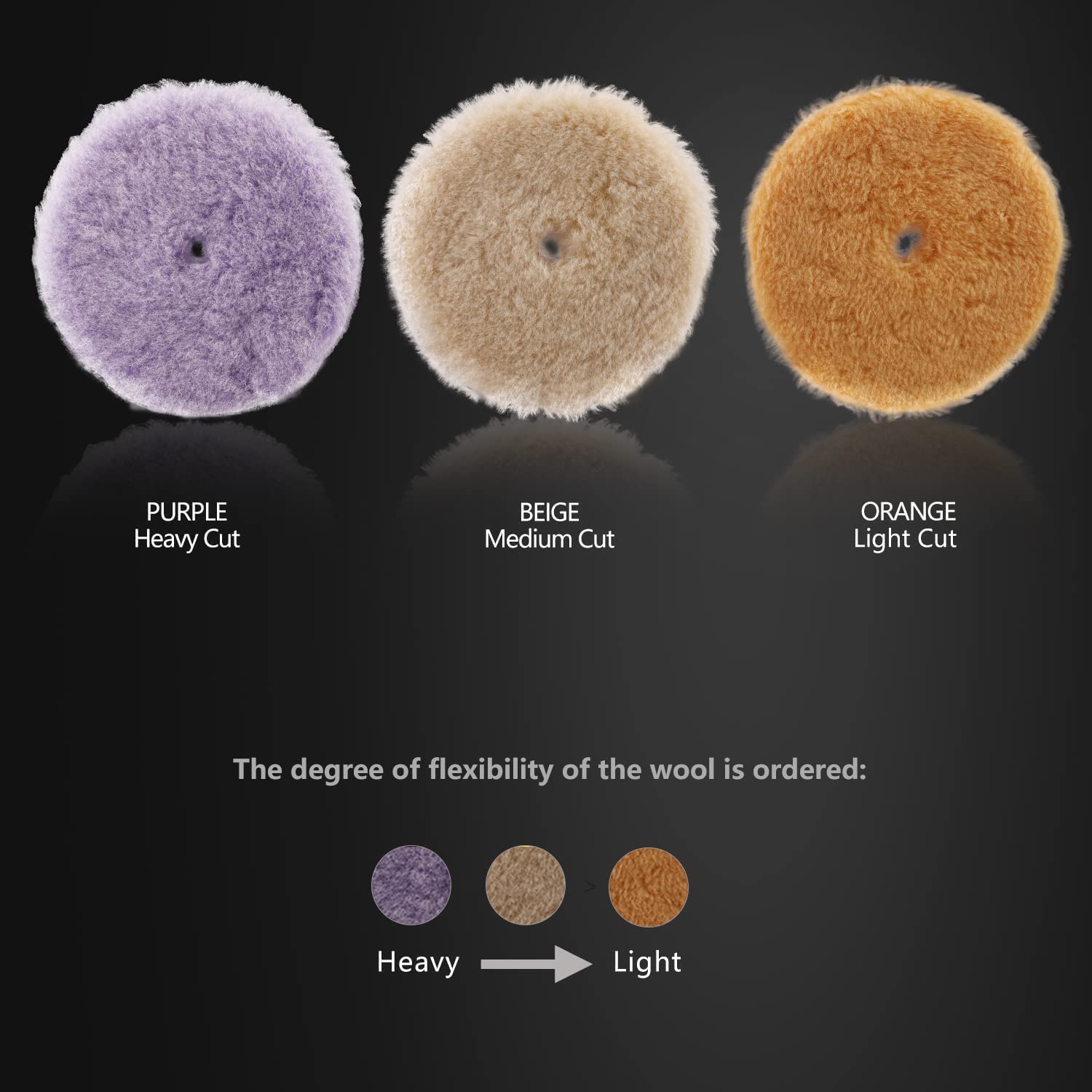 SPTA wool buffing pads 6in orange light cut delivers smooth oxidation removal on coats