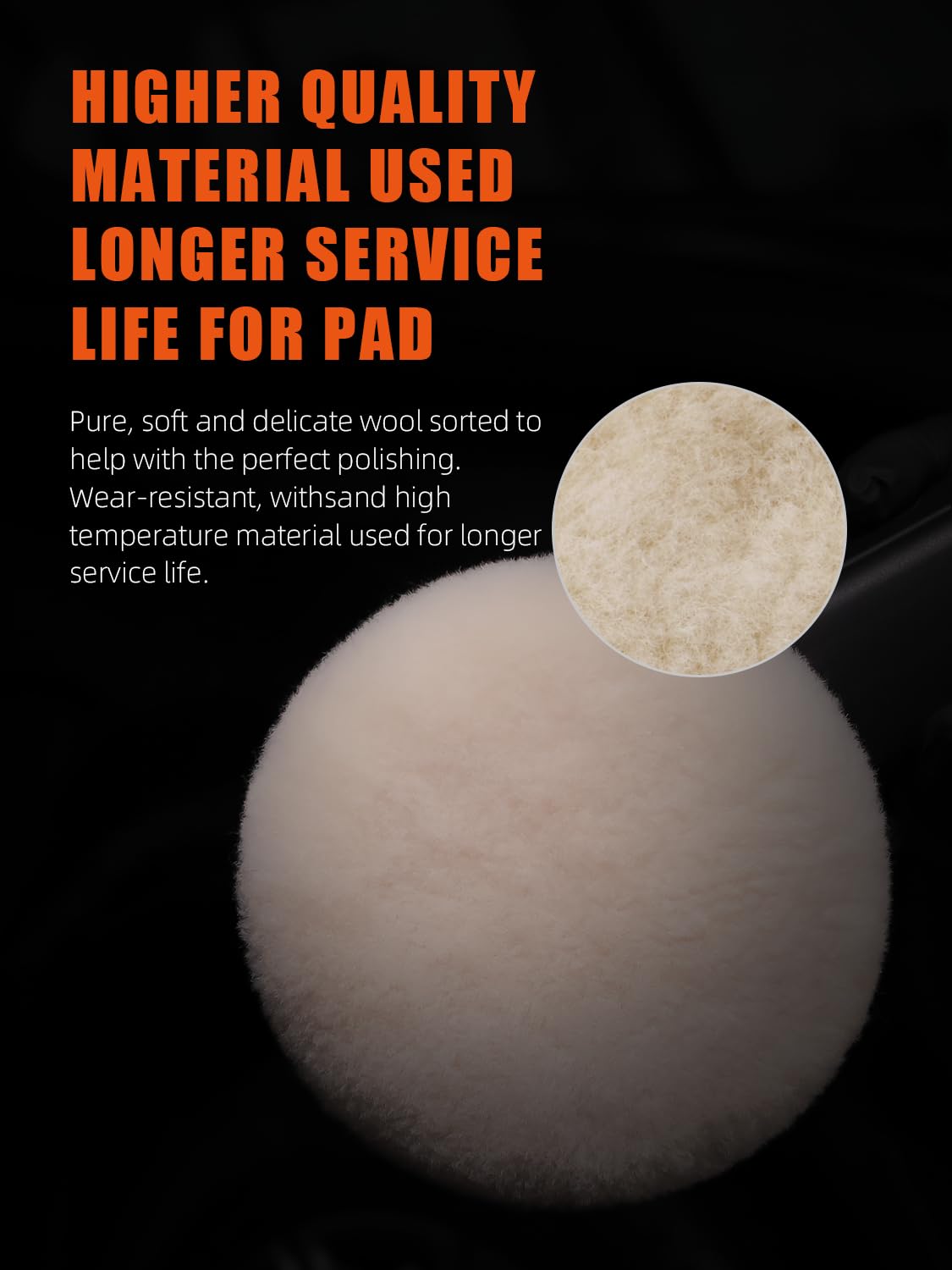 SPTA wool cutting pad 125mm for efficient defect removal during detailing