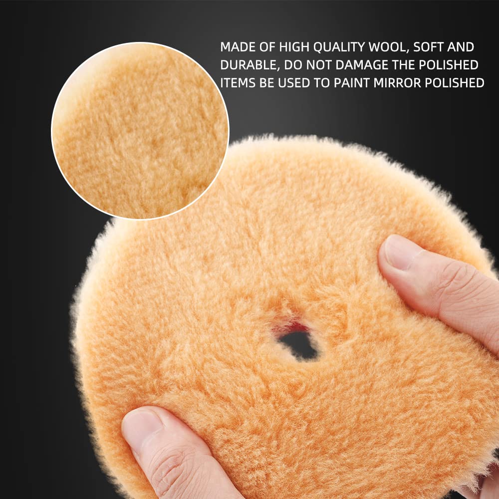 Two-pack SPTA wool pads ready for 6-inch car polisher