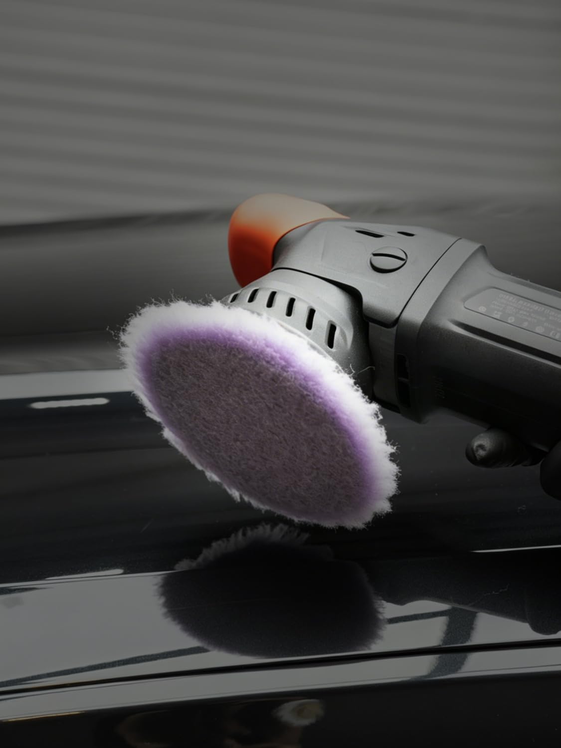 SPTA wool polishing pad 125mm purple close-up demonstrates wool's scrubbing power