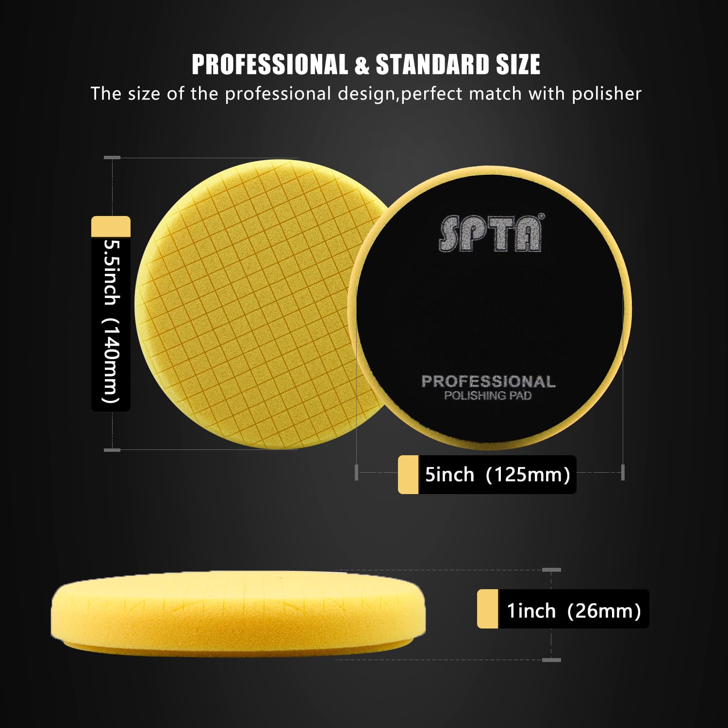 SPTA Yellow T80 pad grooved surface stores paste and aids heat control during polishing