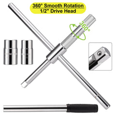 Spurtar 17/19–21/23mm sockets cover most vehicles for quick roadside fixes.