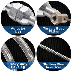 Spurtar stainless steel braided housing on throttle cable