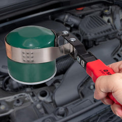 Spurtar swivel oil filter wrench handle rotated to reach tight spaces.