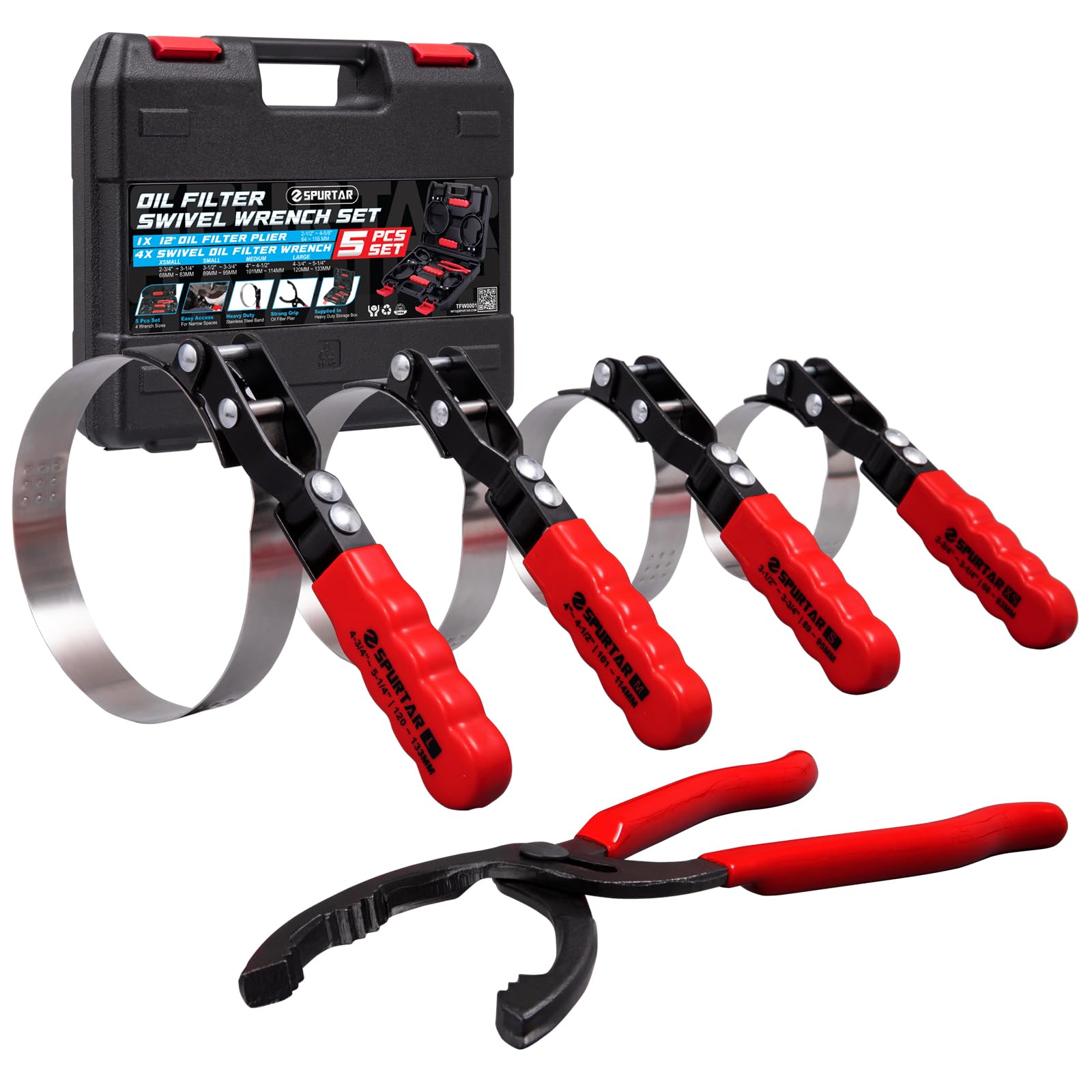 Spurtar XS swivel oil filter wrench ready to tackle tight spots