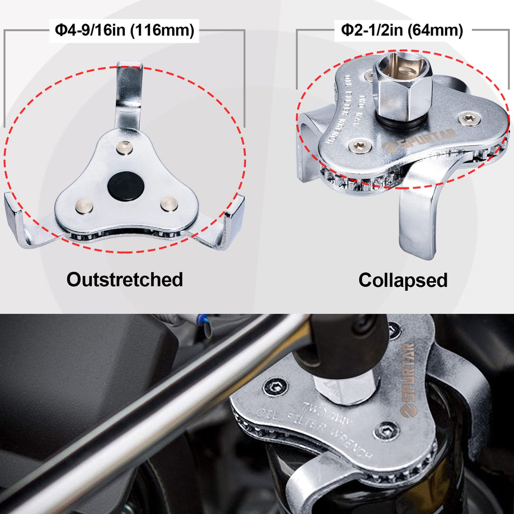 Spurtar Medium 98-111mm wrench handles mid-size filters.