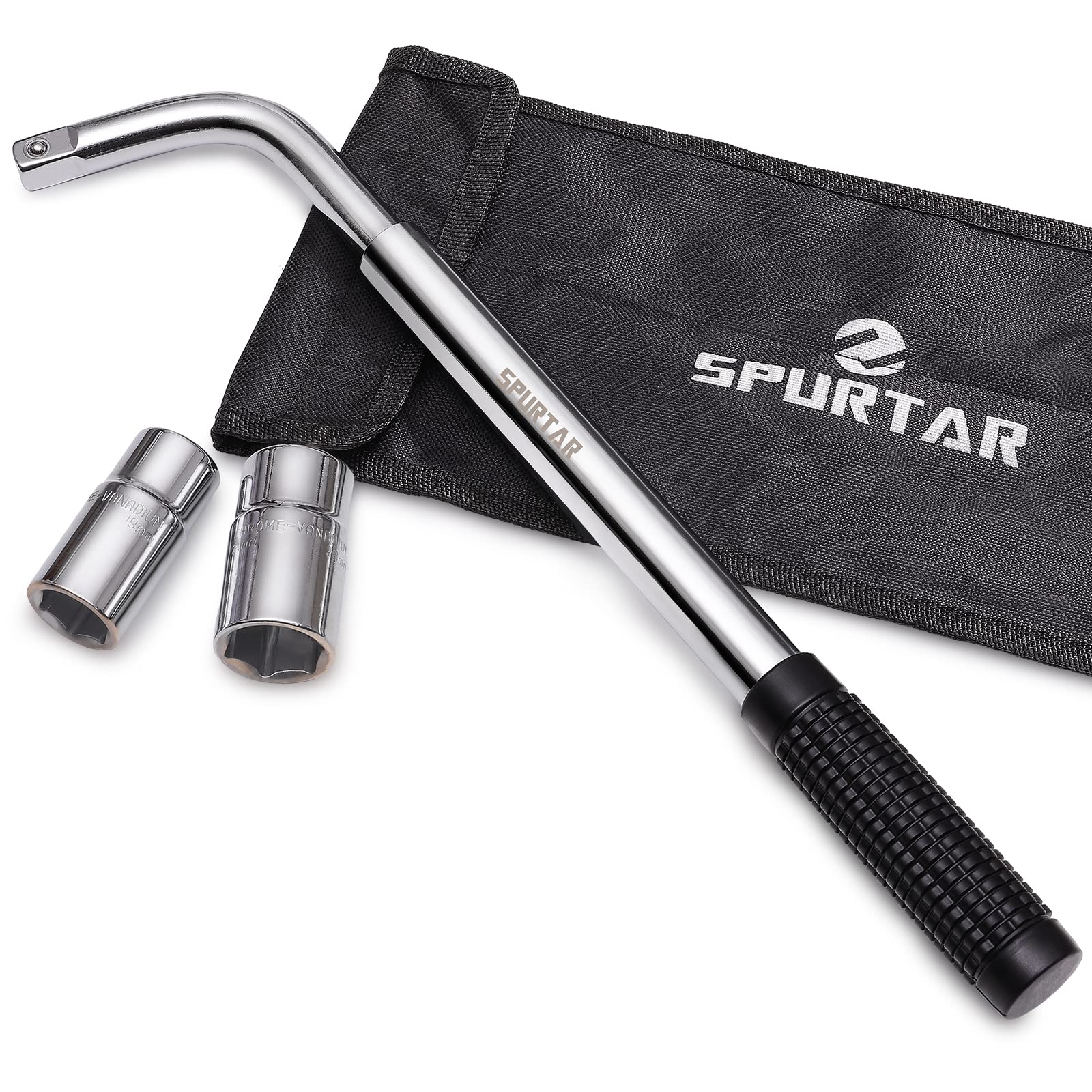 Spurtar telescoping lug wrench extended length reaching lug nuts for tough access