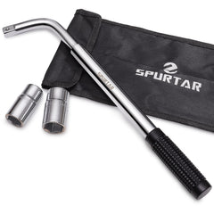 Spurtar telescoping lug wrench extended length reaching lug nuts for tough access