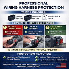 Under-bumper SPWM seal protecting F-150 connectors from elements