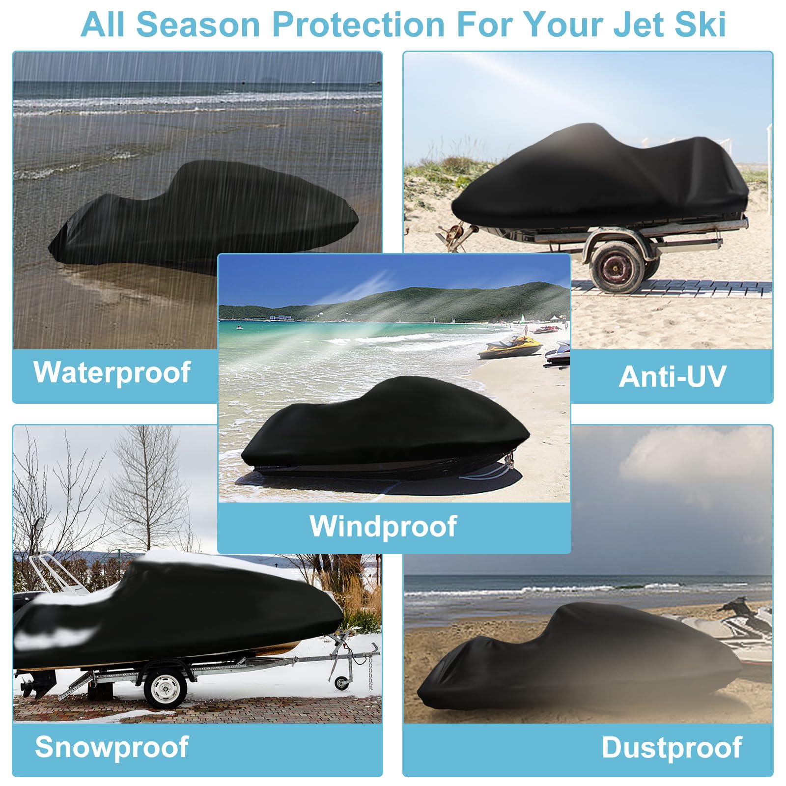 SRIMMIT universal 3-seat fit covers most Sea-Doo and PWC models