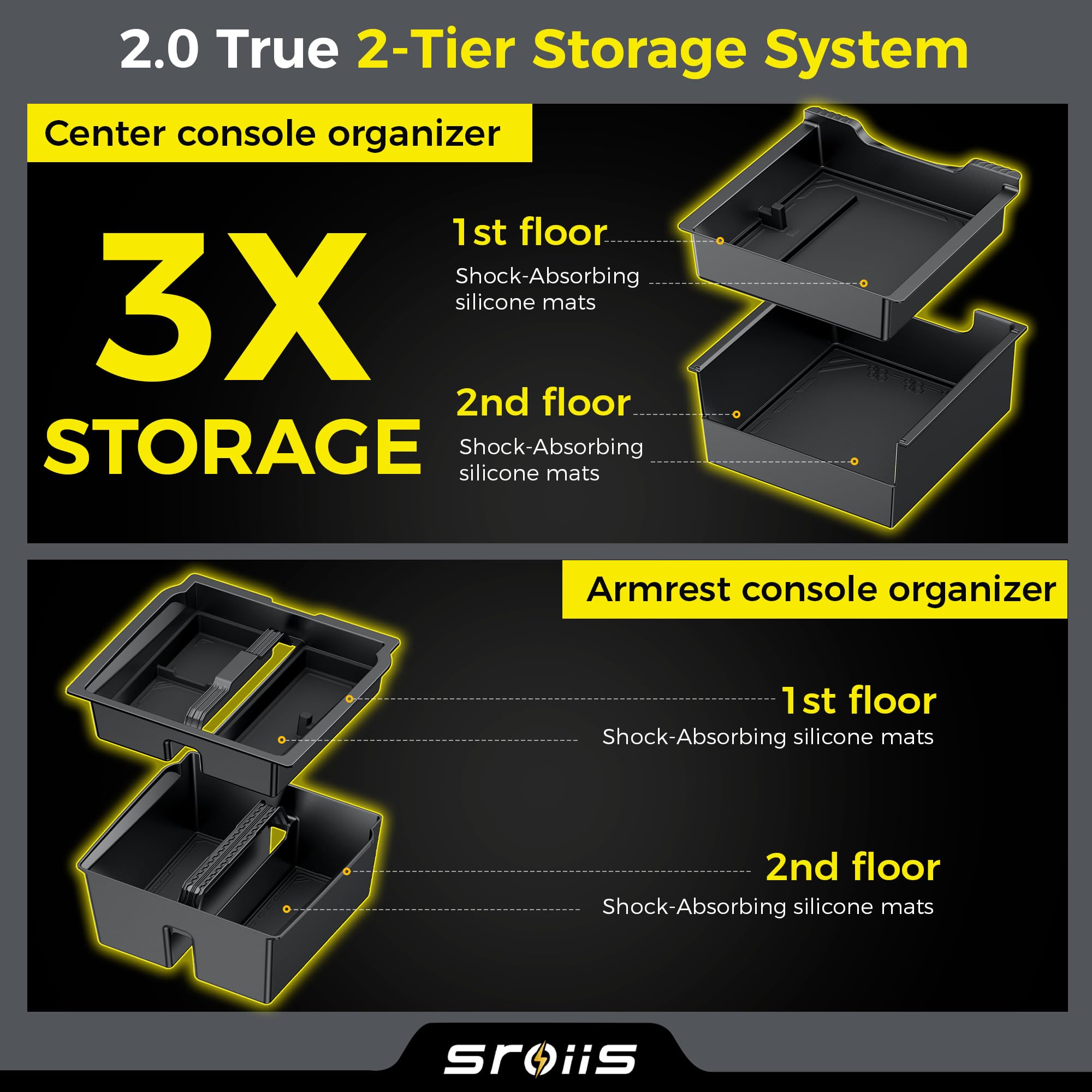 Sroiis Gen 2 hidden lower compartment adds secure storage under-the-surface for small items.