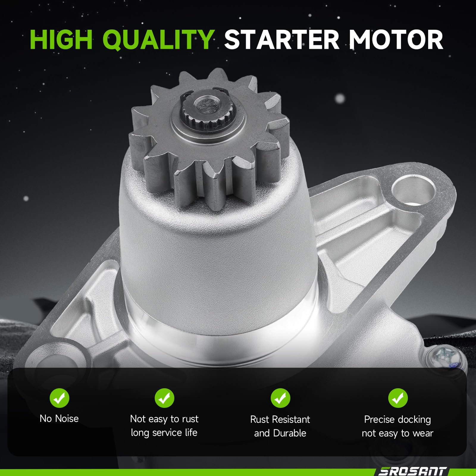 srosant starter warranty seal highlighting 1-year replacement policy