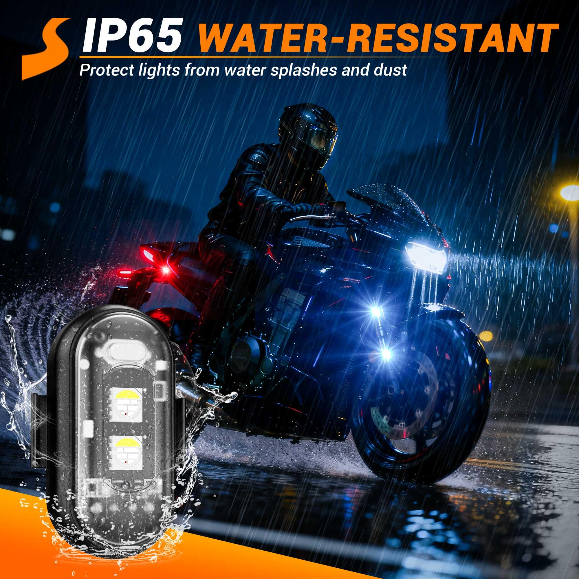 SS VISION USB rechargeable strobe offers long visibility on the go.