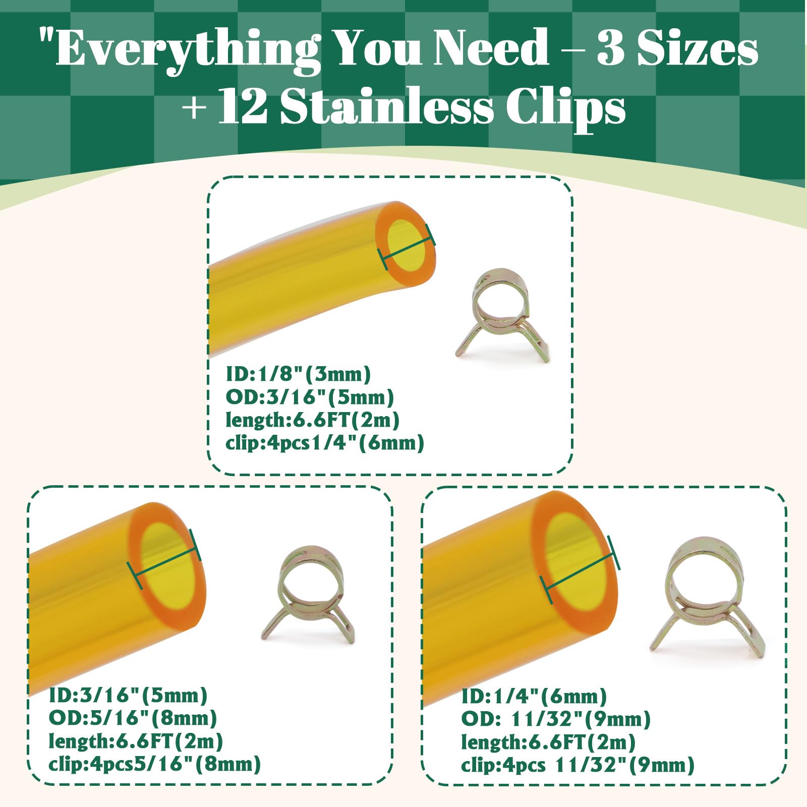 SSFOLPFEE premium TPU fuel line 5mm ID 8mm OD provides durable connections for gas and diesel.