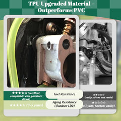 SSFOLPFEE premium TPU fuel line 6mm ID 9mm OD suits wider engine hoses with ease.