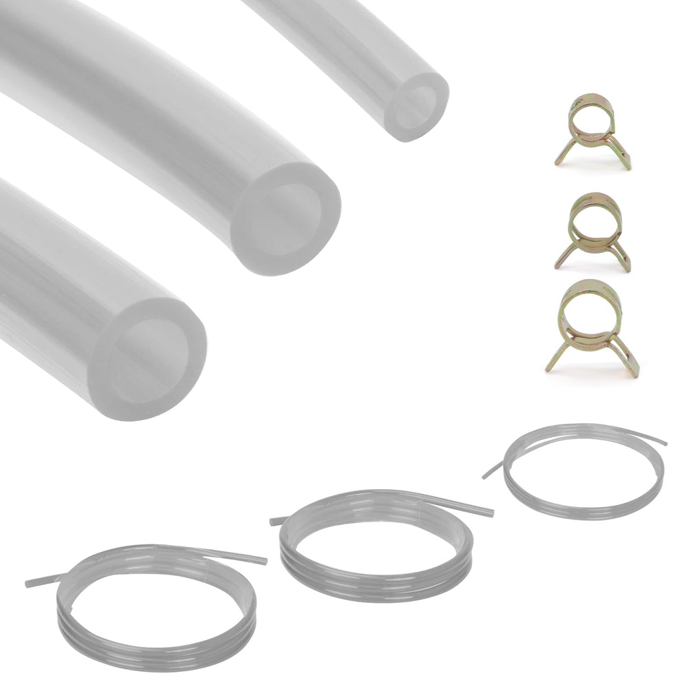 SSFOLPFEE premium TPU fuel line kit showing three sizes for small engines