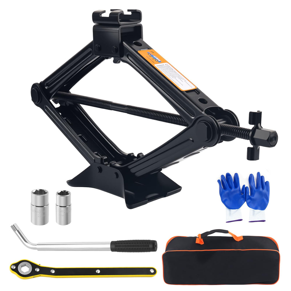 SSNNUU heavy-duty scissor jack kit full set for quick, reliable tire changes.