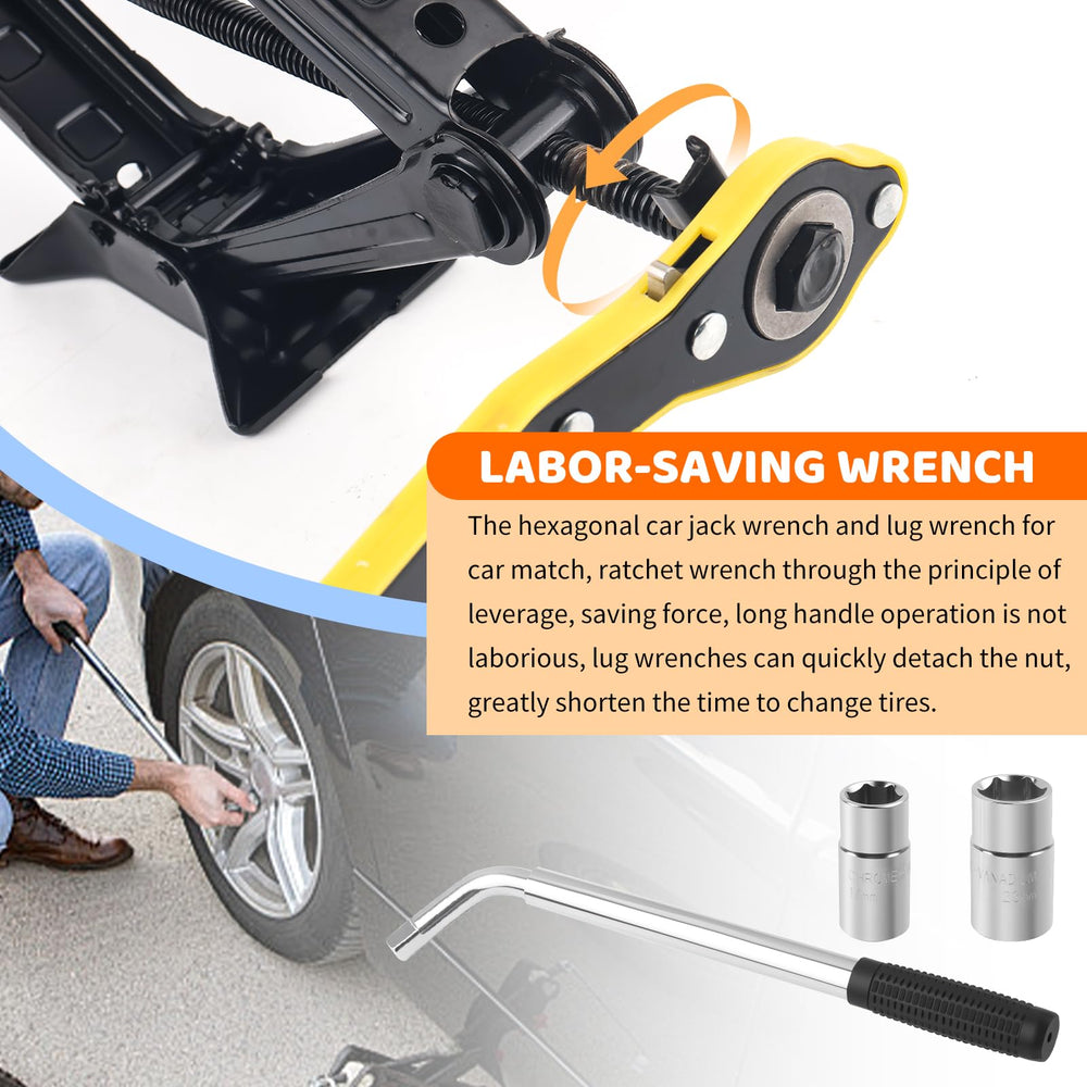 SSNNUU lug wrench with multiple sockets speeds nut detachment.