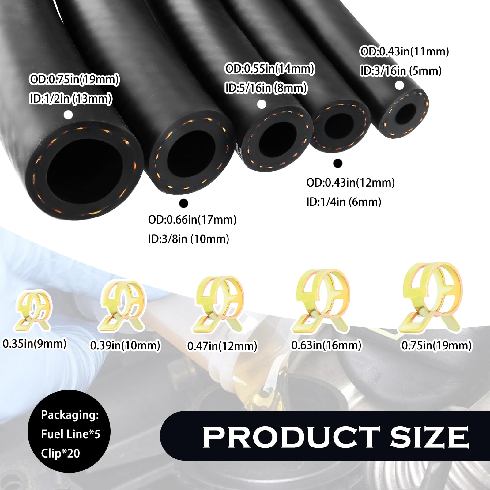 Stacool fuel line kit with 1/4 inch hose enabling flexible connections.