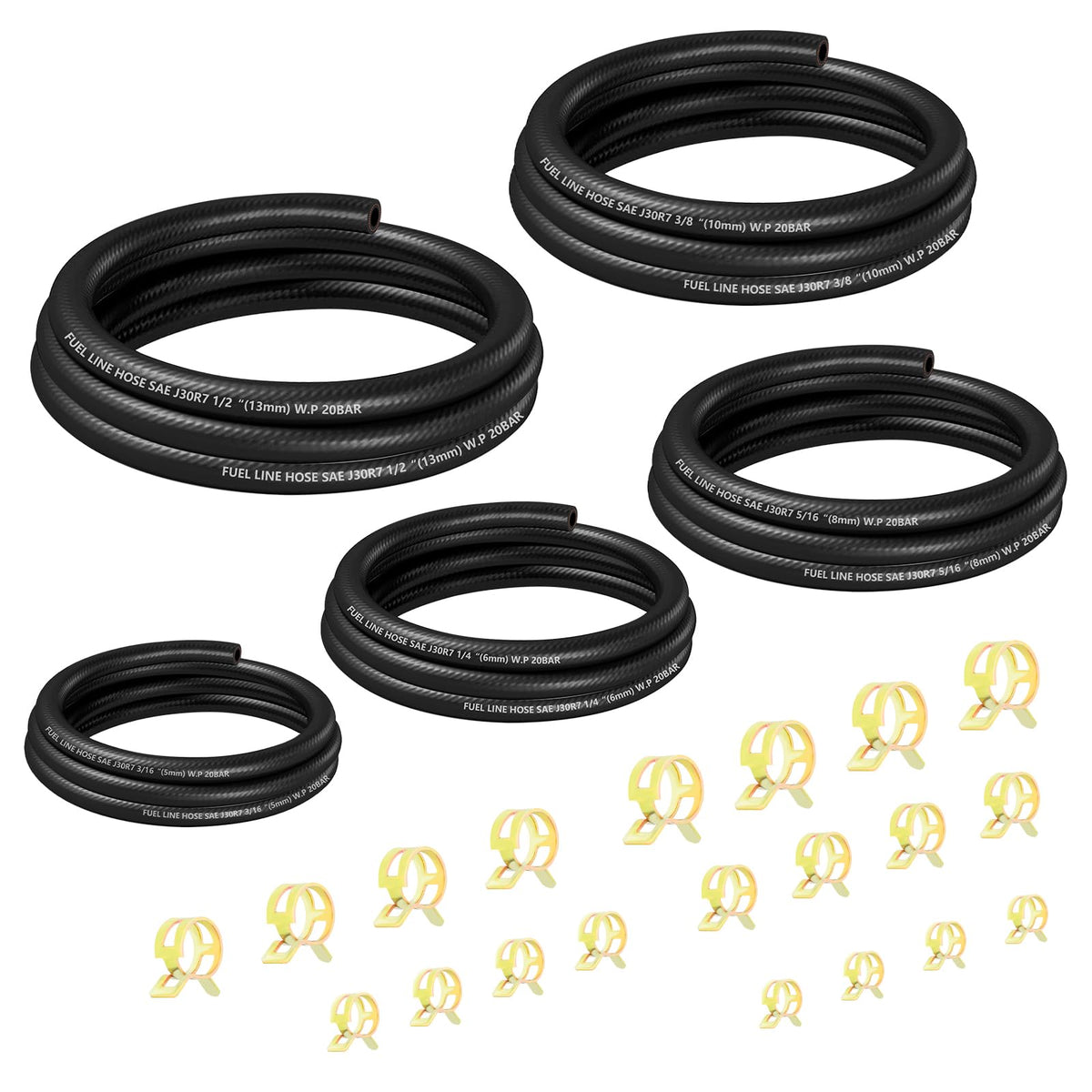 Stacool fuel line kit with 3/16 inch hose for versatile engine bay routing.