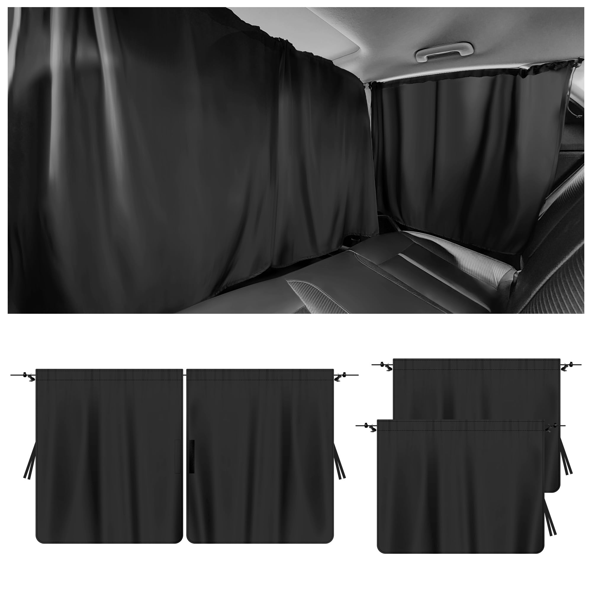 Stacool 3PCS car window shades providing privacy for the backseat during travel