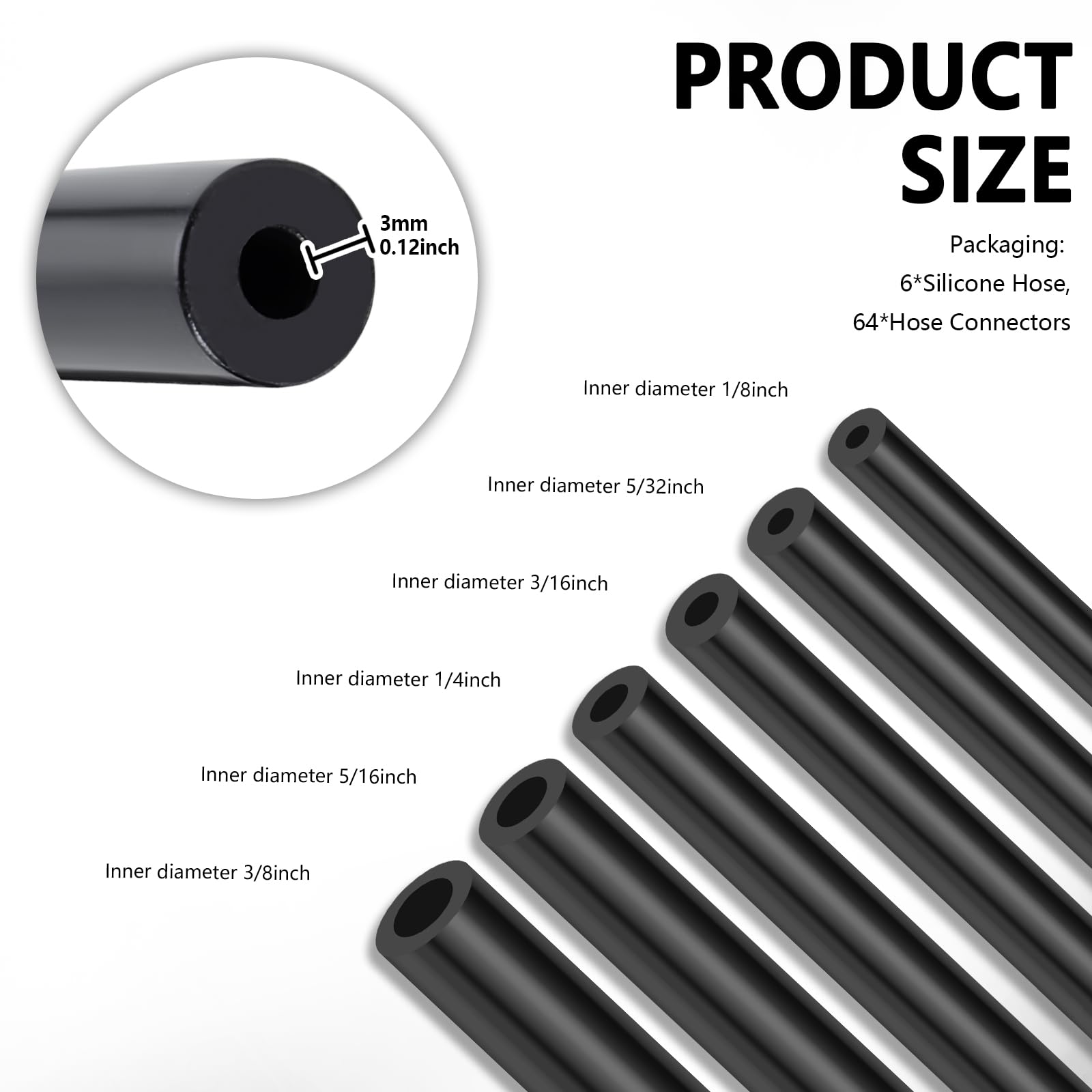 Stacool vacuum hose kit for 1-8 inch ID provides compact routing