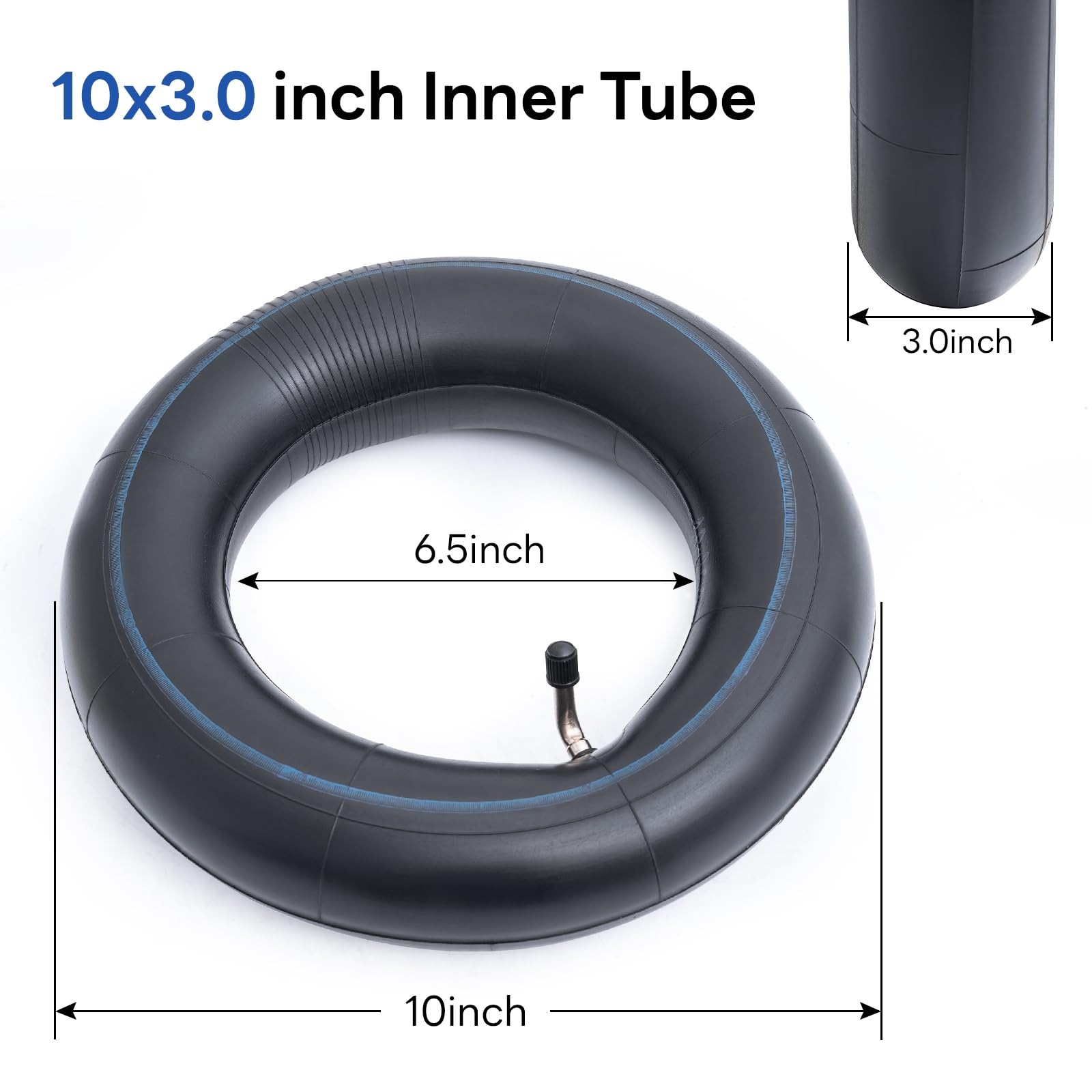 StaiBC inner tube close-up of angled CR202 valve on 10x2.5 tire