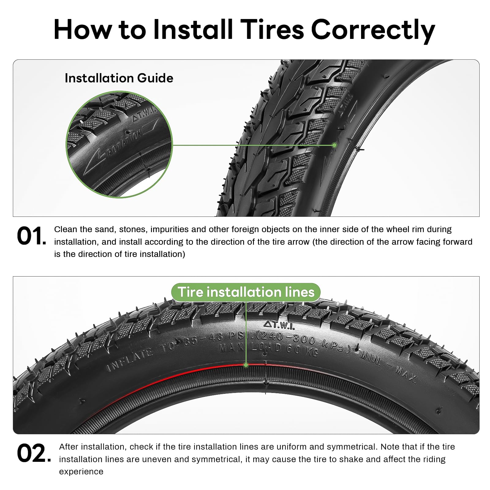 StaiBC wide shoulder design reduces rolling resistance for efficiency