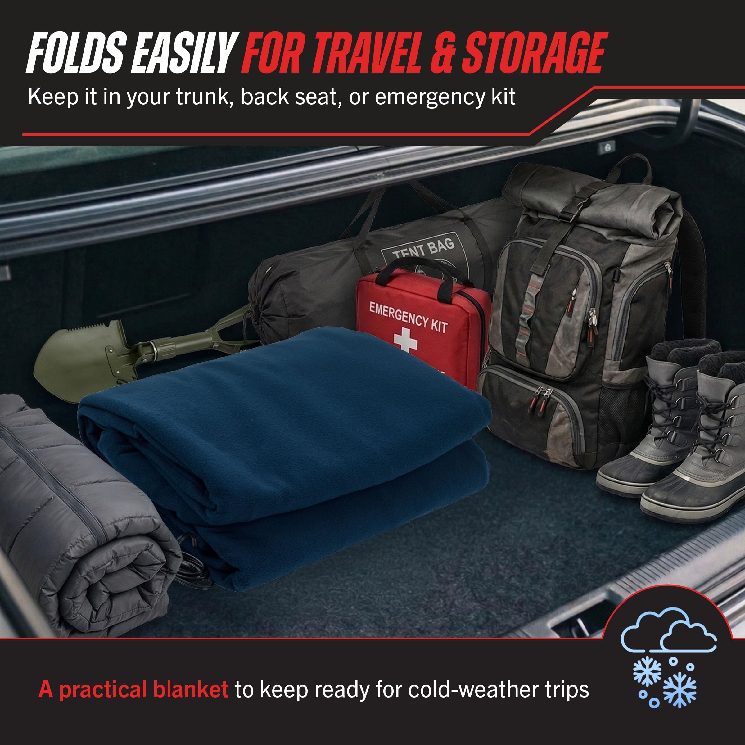 Stalwart emergency car blanket in winter kit for warmth