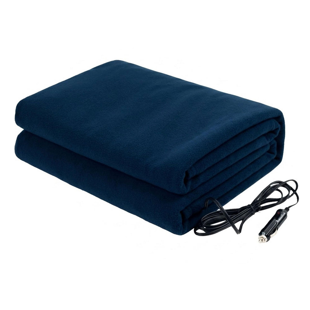 Stalwart heated car blanket plugged into 12V outlet for on-the-go warmth