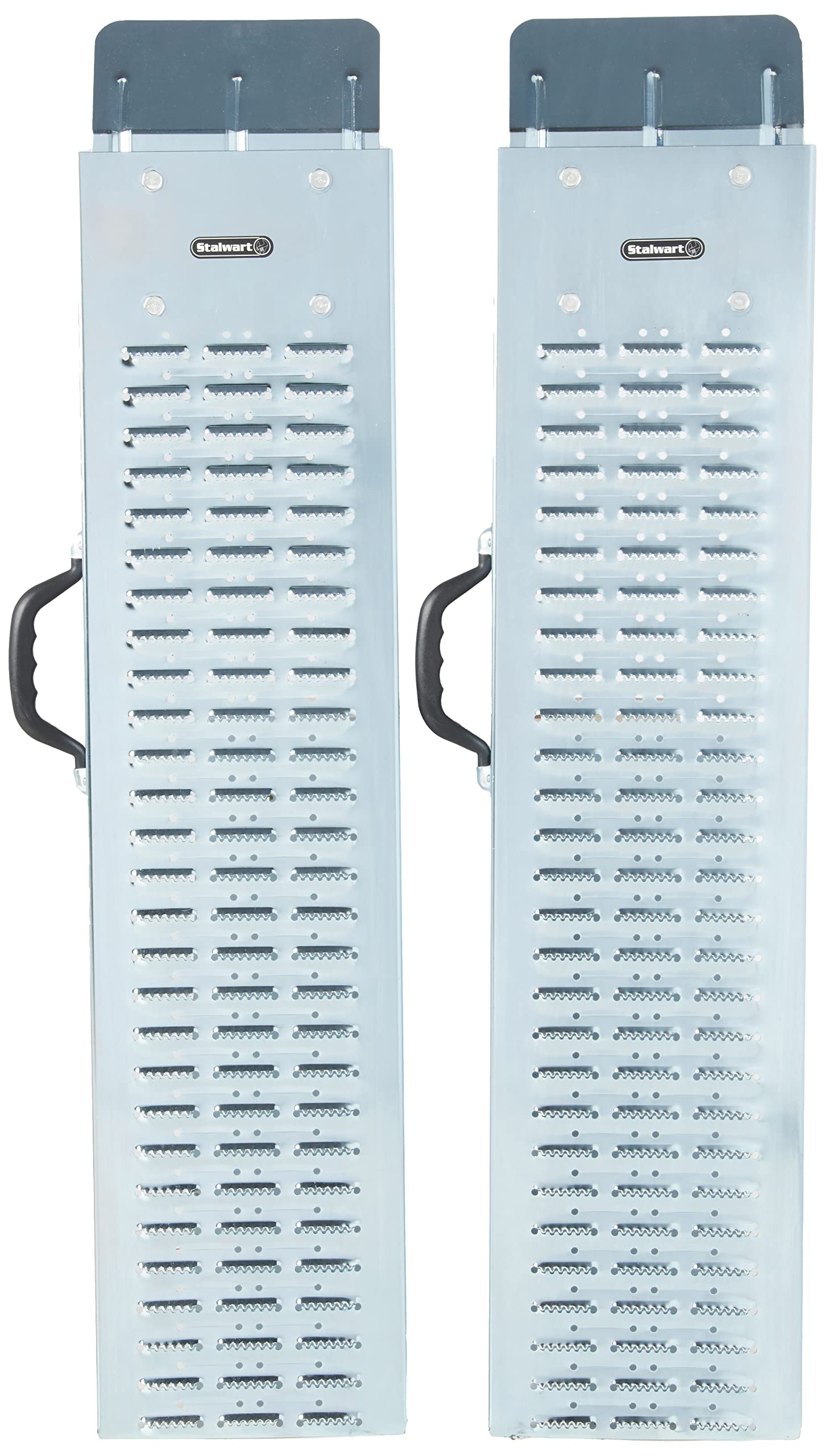 Stalwart loading ramps skid-resistant tread close-up shows secure traction.