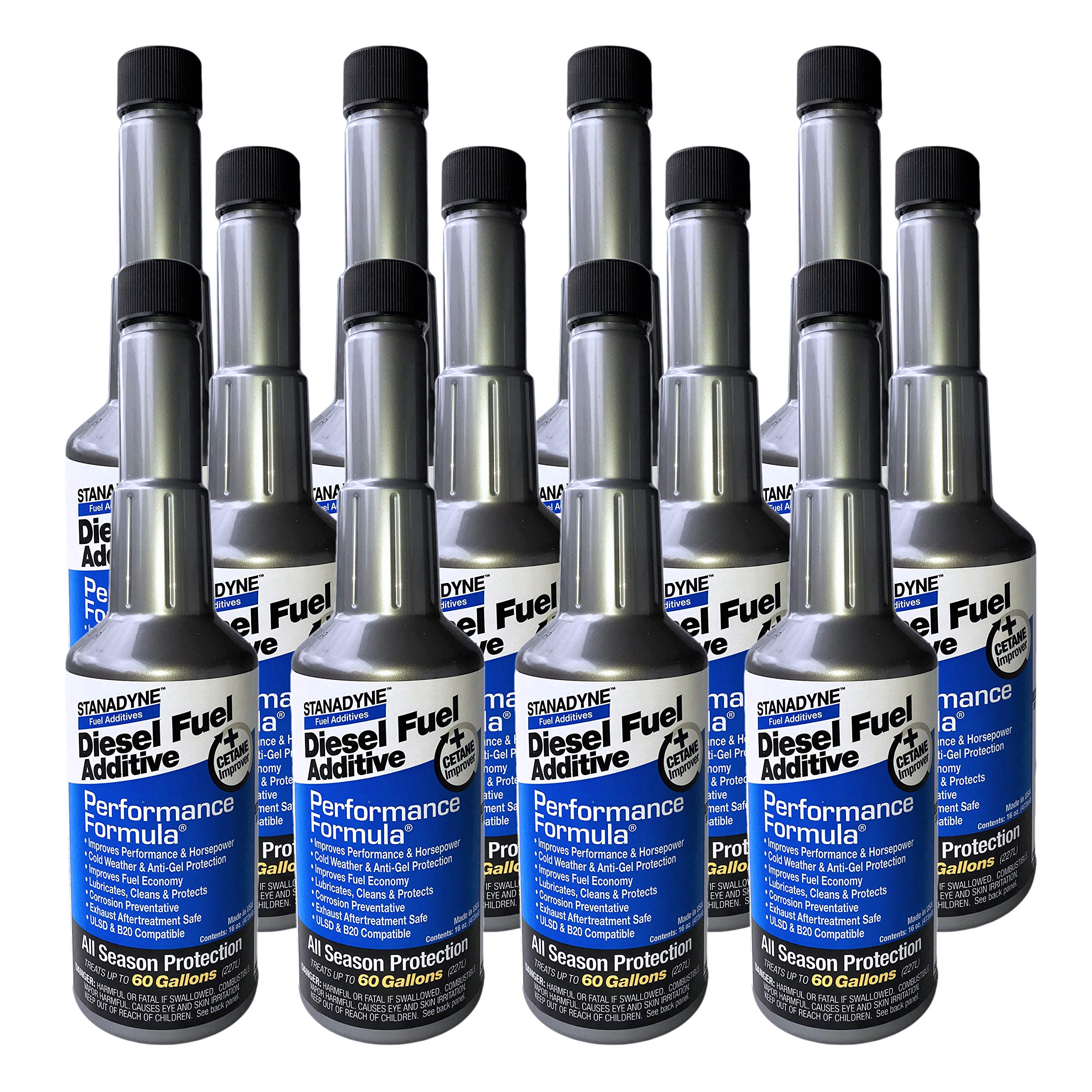 Stanadyne Performance Formula bottle close-up, showing reliable diesel treatment.