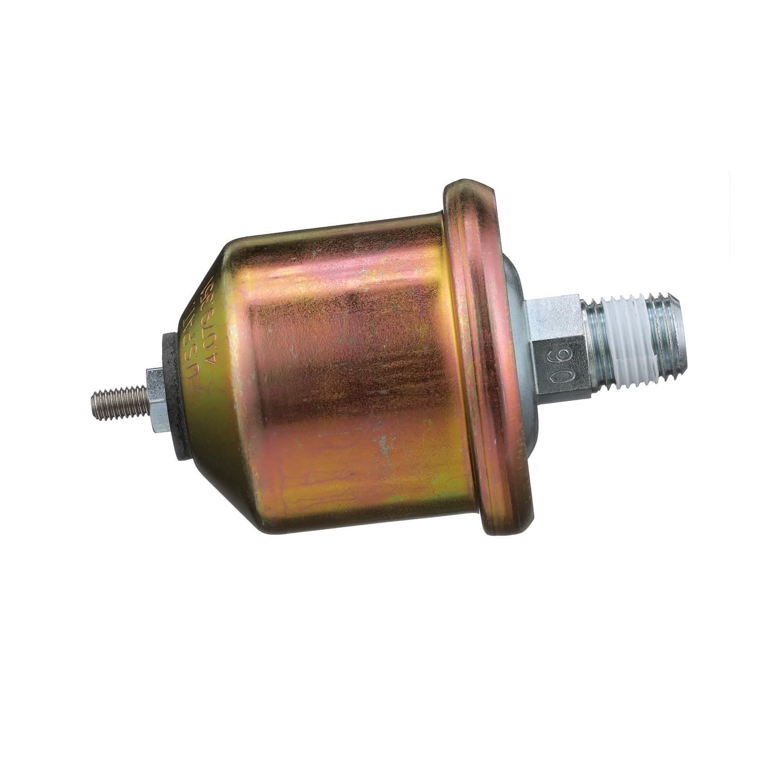 Standard Motor Products PS60 oil pressure sender, front view, durable brass-aluminum finish.