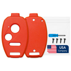 StandardAutoPart Honda key fob shell red 3-button front view, a durable replacement option.