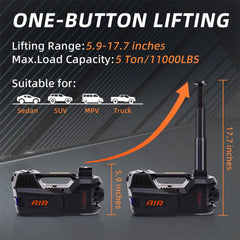 STANDTALL 12V tire inflator powering a roadside flat tire