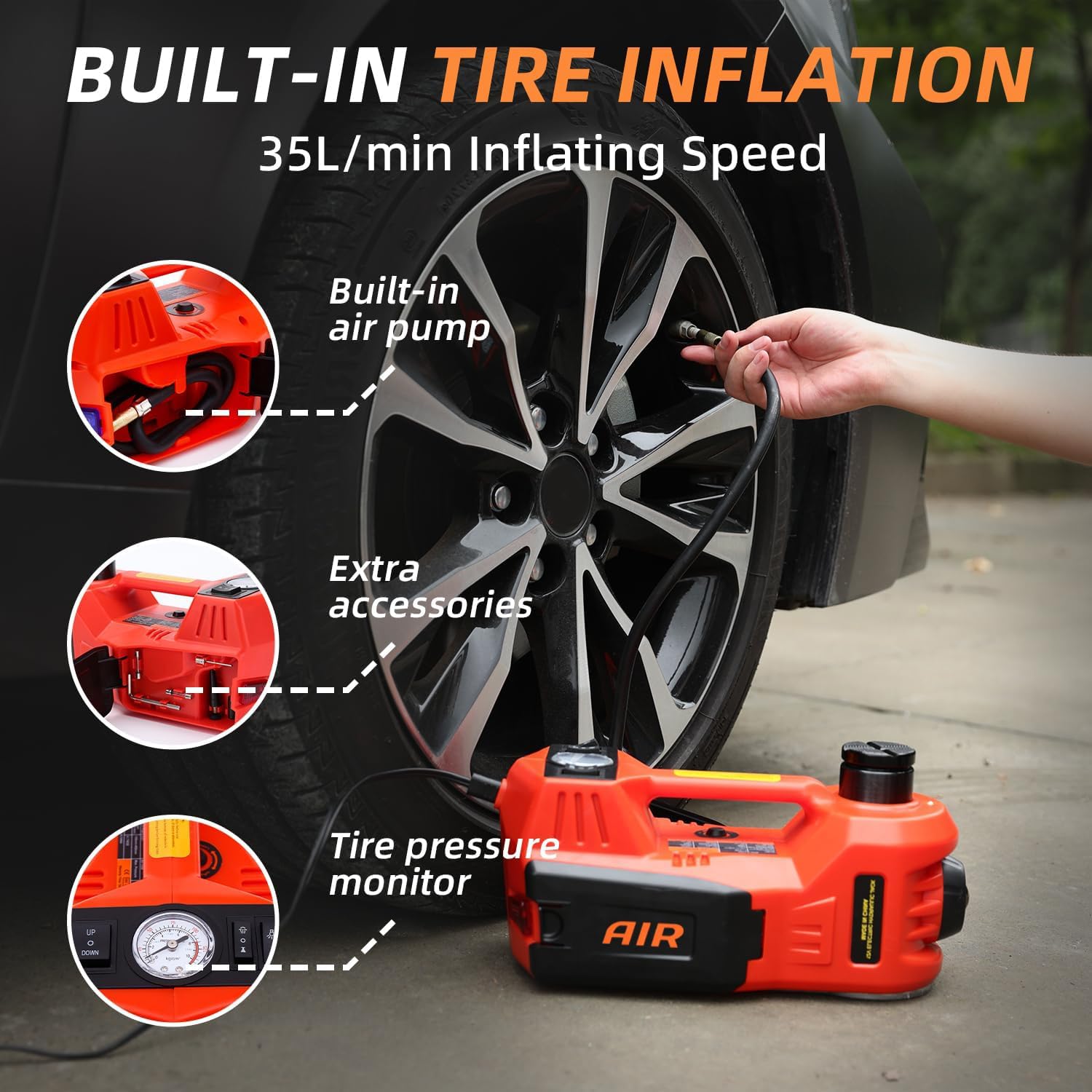 STANDTALL 350Nm impact wrench with dual sockets for lug removal