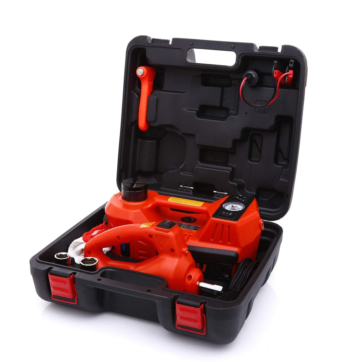 STANDTALL 5-ton electric jack lifting a SUV with a stable non-slip base