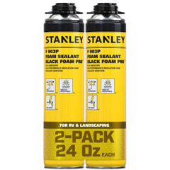 STANLEY F903P bottle front view with two 24 oz cans for outdoor sealing.