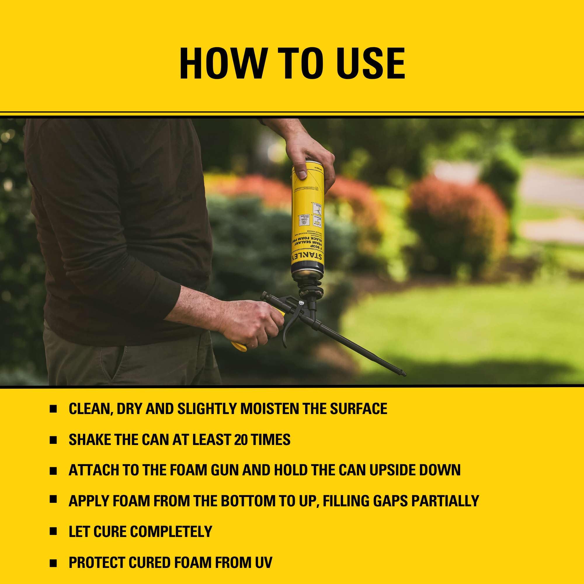 STANLEY F903P suited for interior and exterior sealing applications
