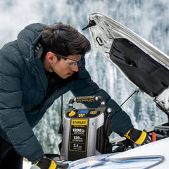 STANLEY 120 PSI air compressor inflates tires and gear efficiently